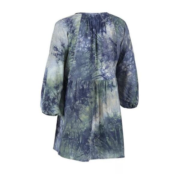 CAbi Woodstock Tie Dye Top Size M #5714 Blue Green‎ Unique NWOT $109 - Picture 3 of 11